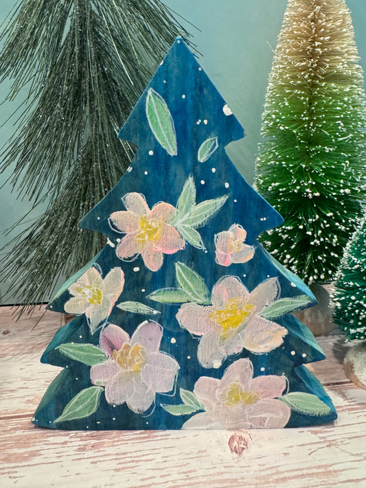 Hand painted Christmas Tree Tabletop Decor