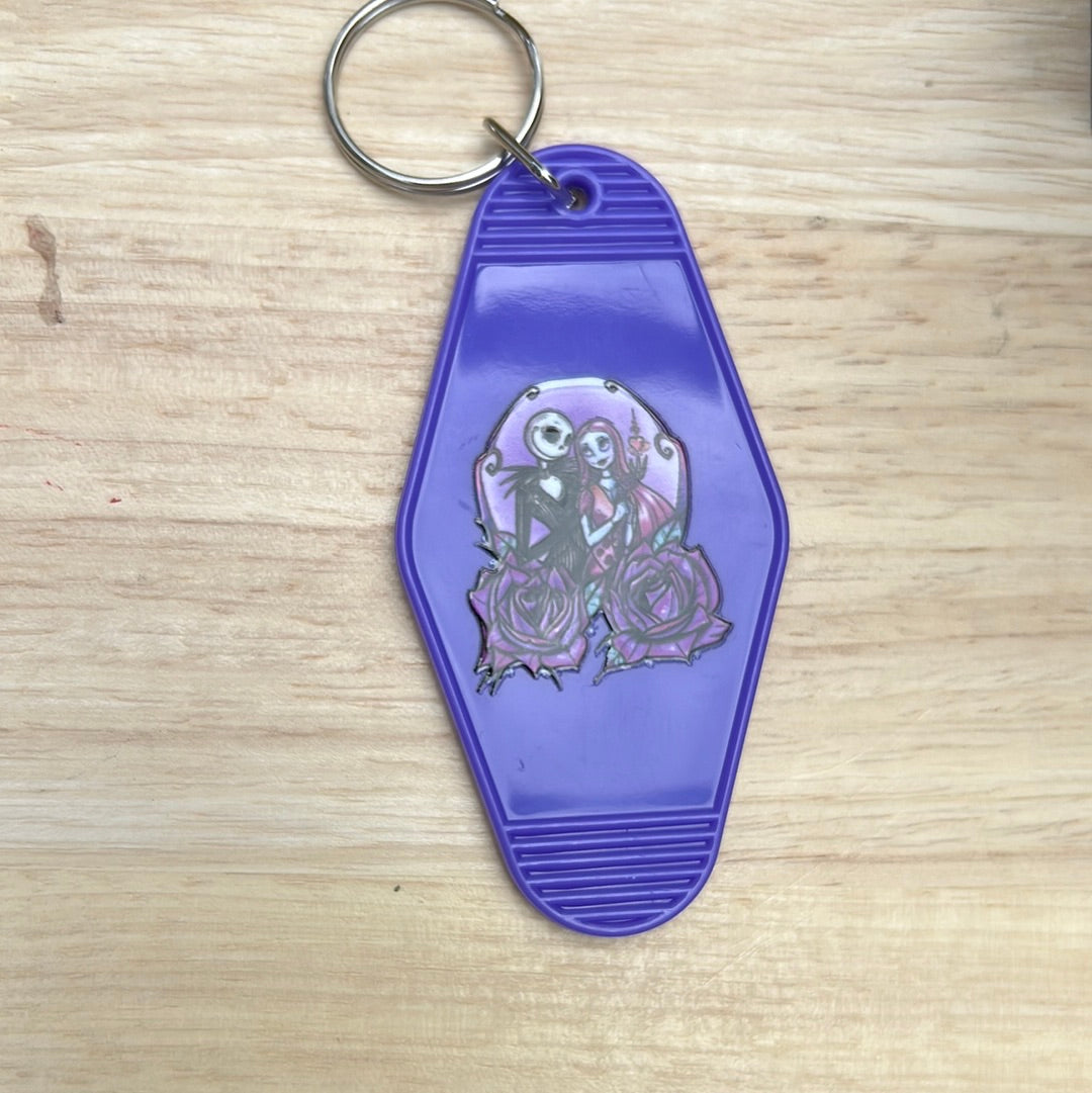 Jack and Sally Motel Keychain