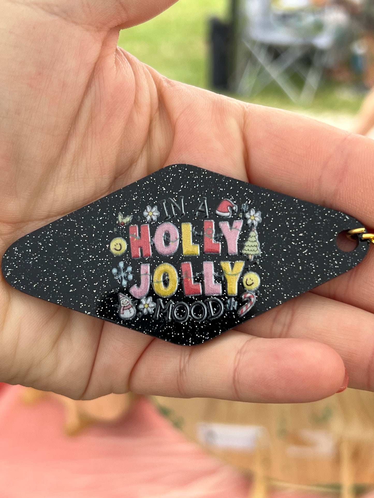 Holly Jolly Mood Motel Keychain