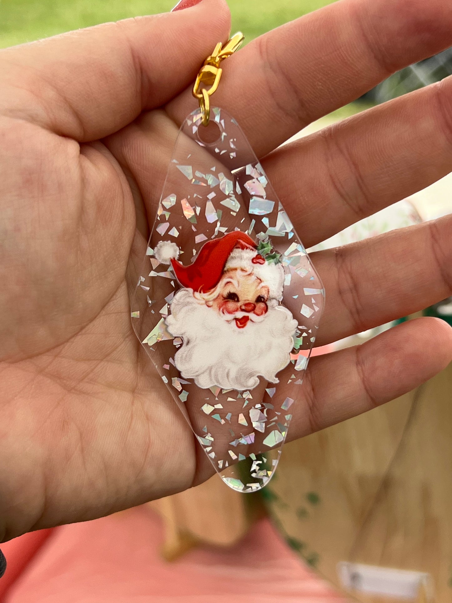 Vintage Santa Motel Keychain