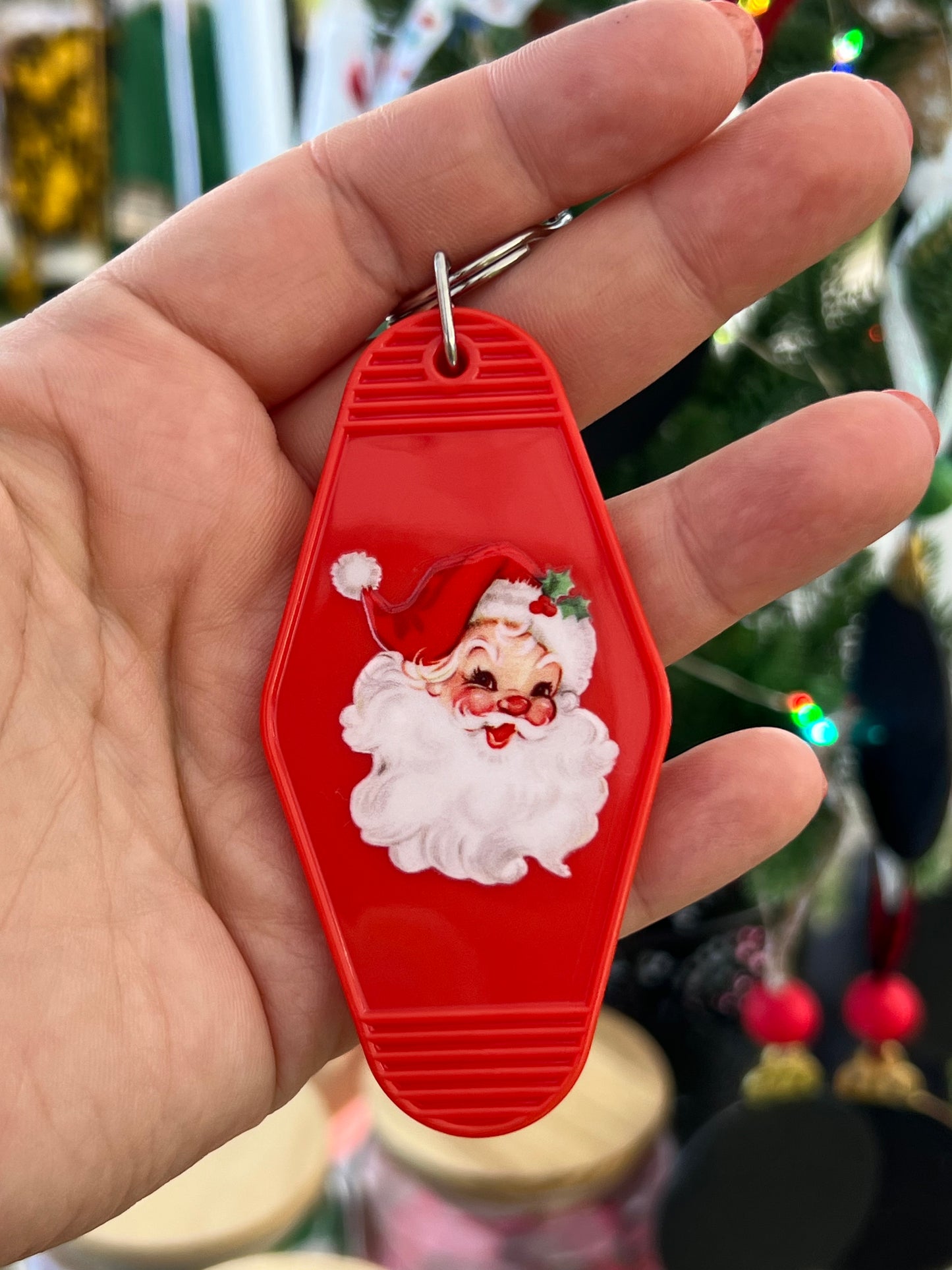 Vintage Santa Motel Keychain