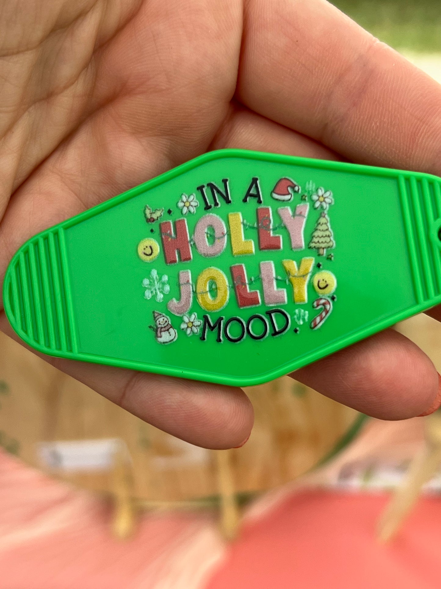 Holly Jolly Mood Motel Keychain