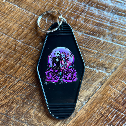 Jack and Sally Motel Keychain