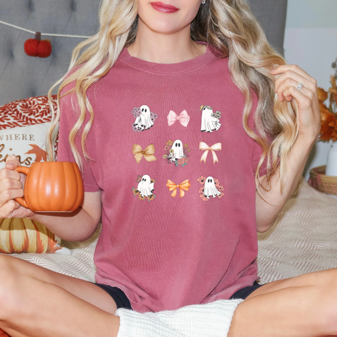 Demure Ghosties with Bows T-shirt