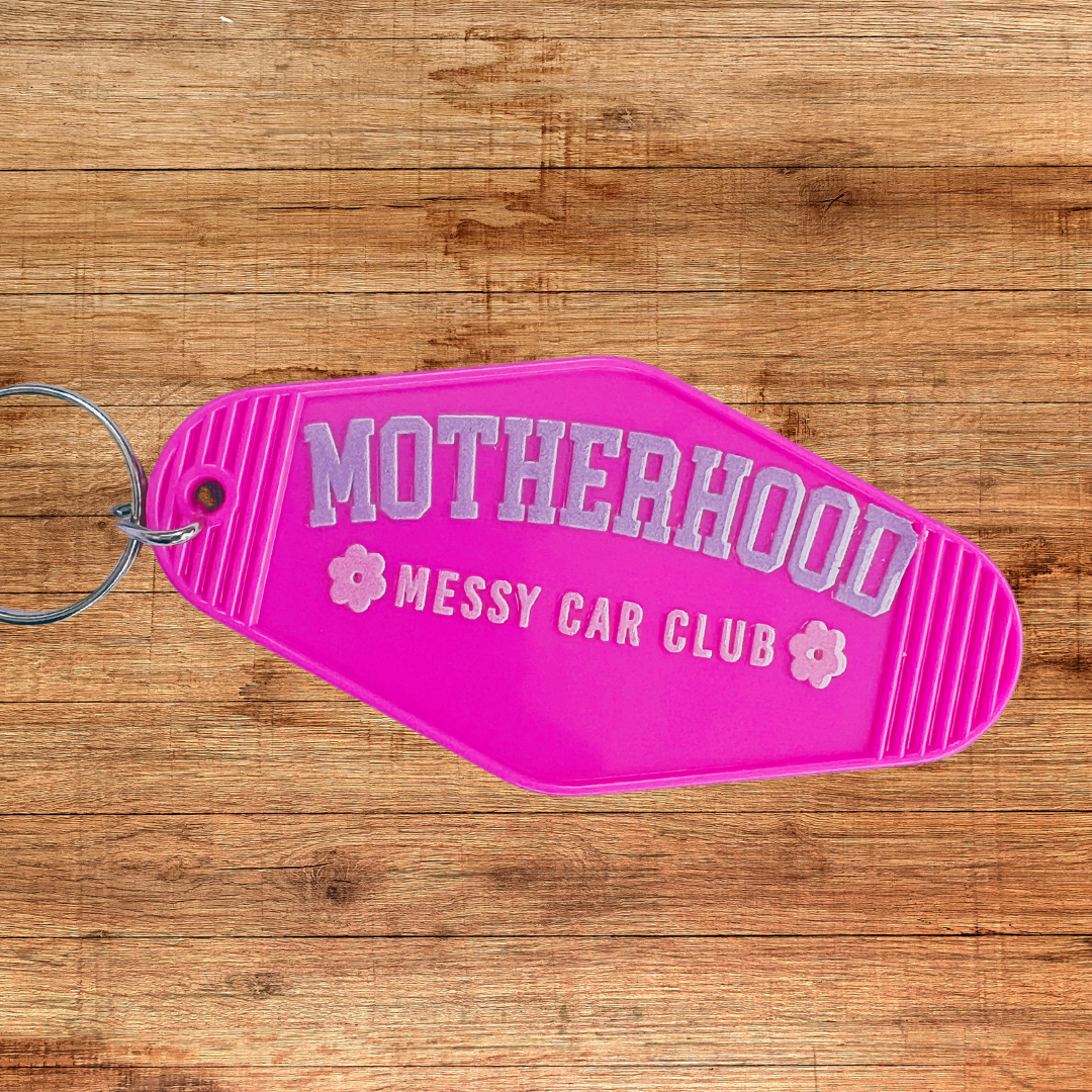 Motherhood Messy Car Club Motel Keychain