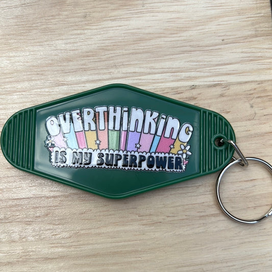 Overthinking Motel Keychain