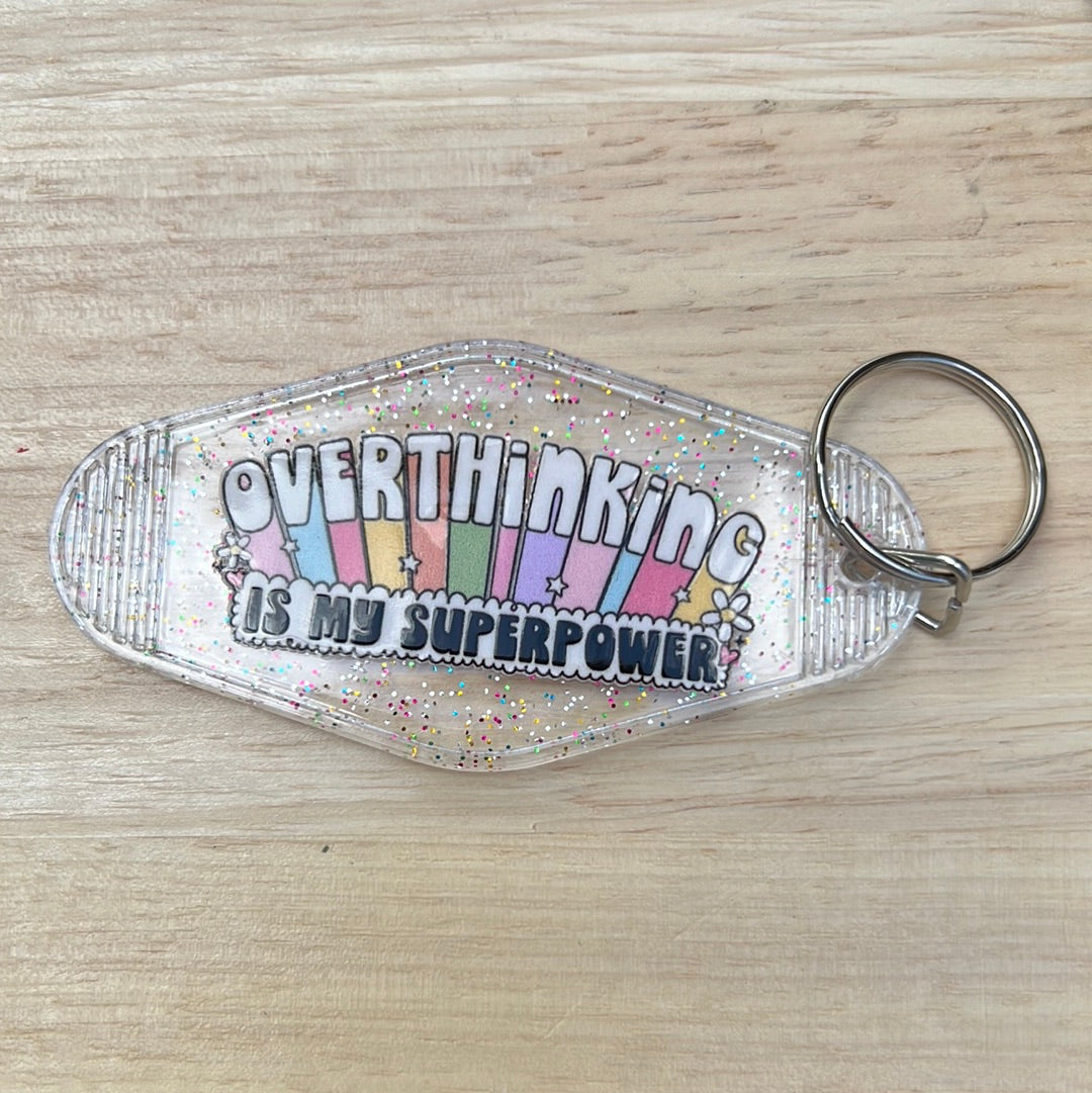 Overthinking Motel Keychain