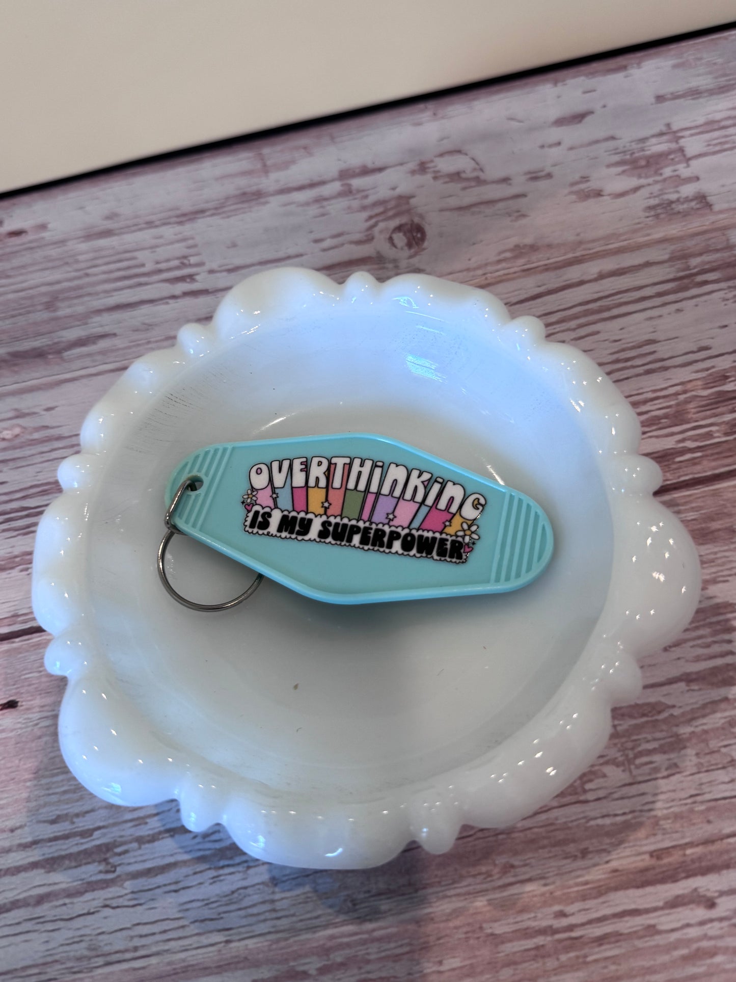 Overthinking Motel Keychain