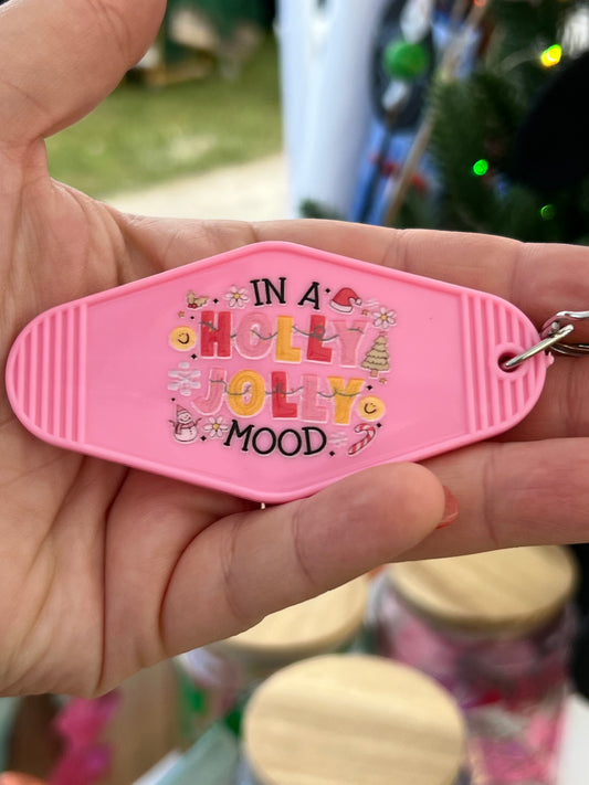 Holly Jolly Mood Motel Keychain