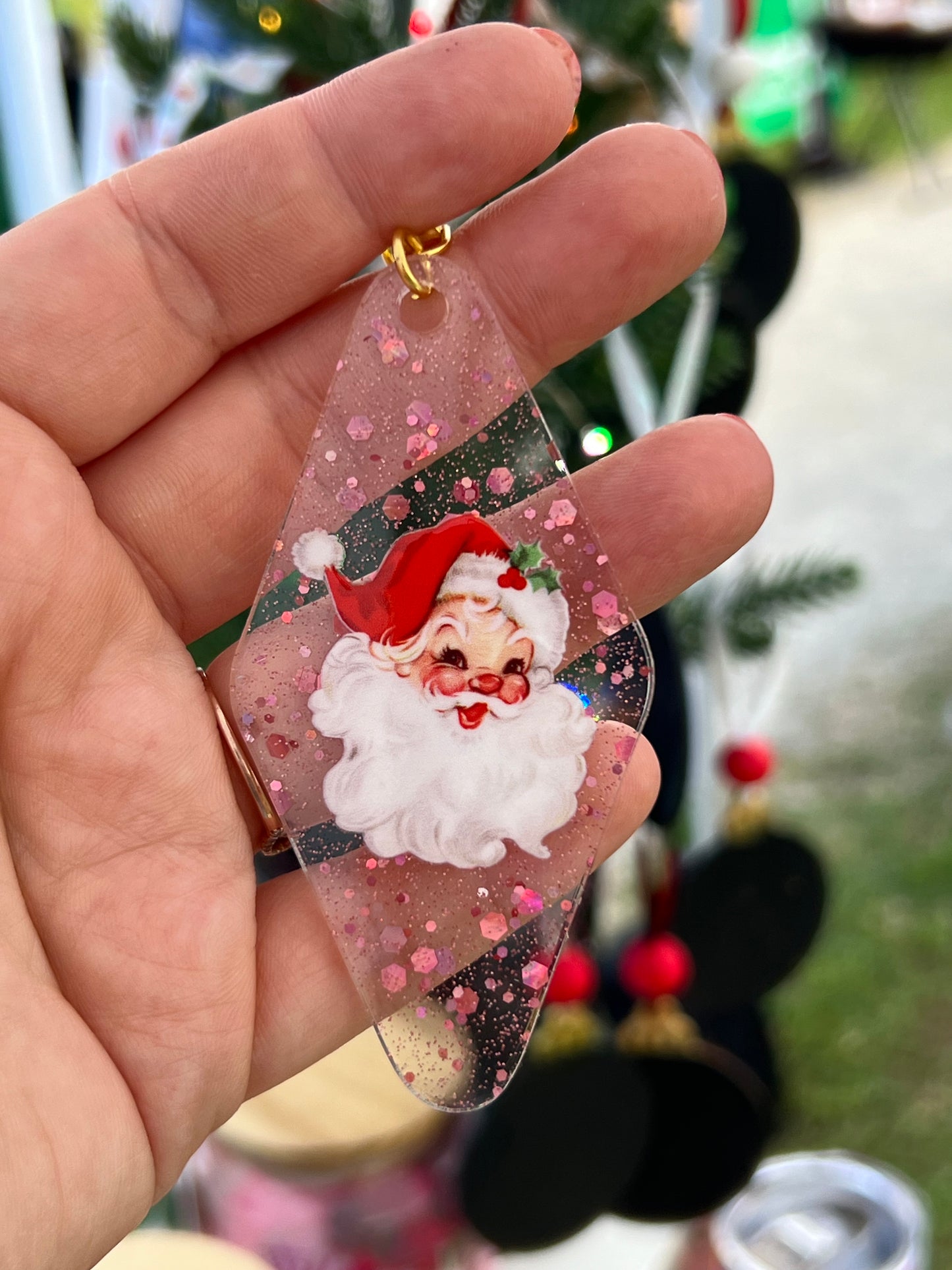 Vintage Santa Motel Keychain