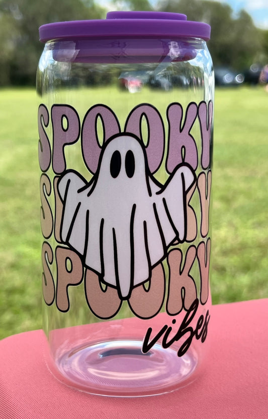 Spooky Vibes Glass Can