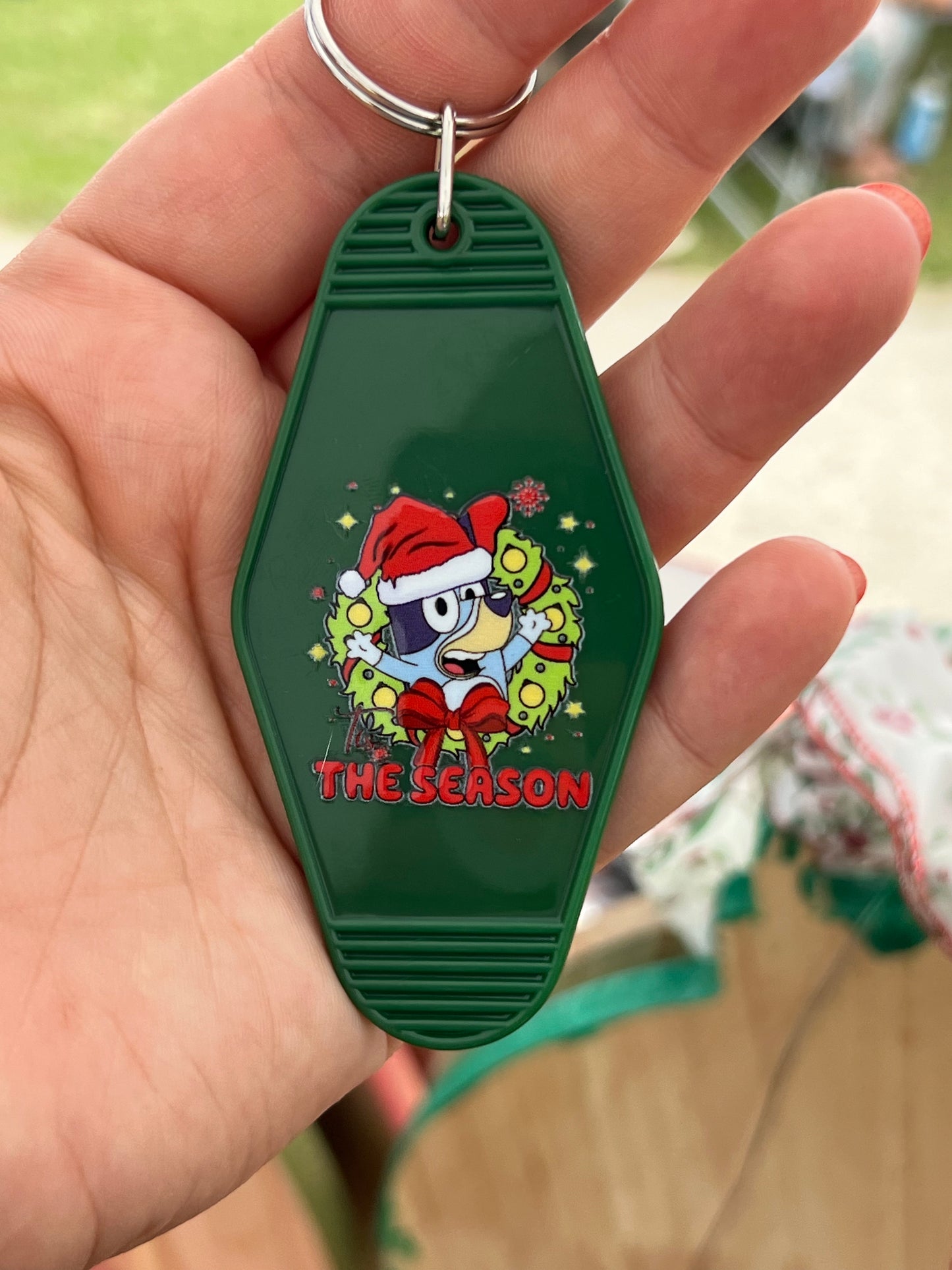 Xmas Bluey Motel Keychain