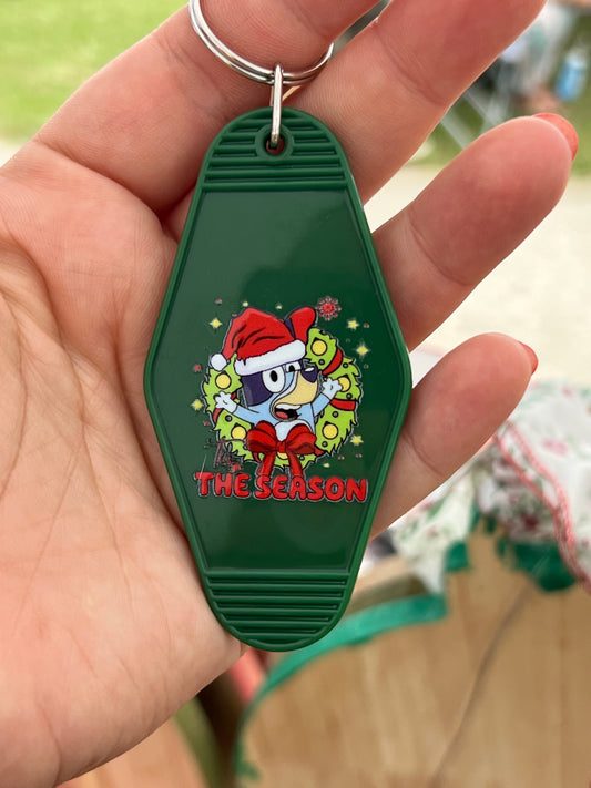 Xmas Bluey Motel Keychain