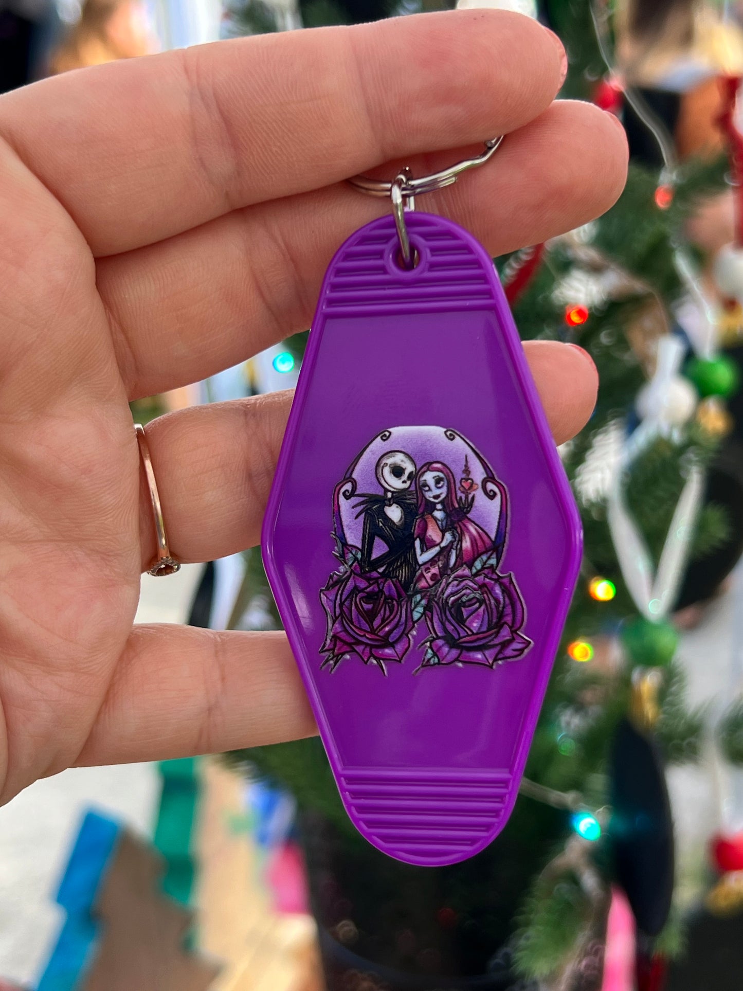 Jack and Sally Motel Keychain